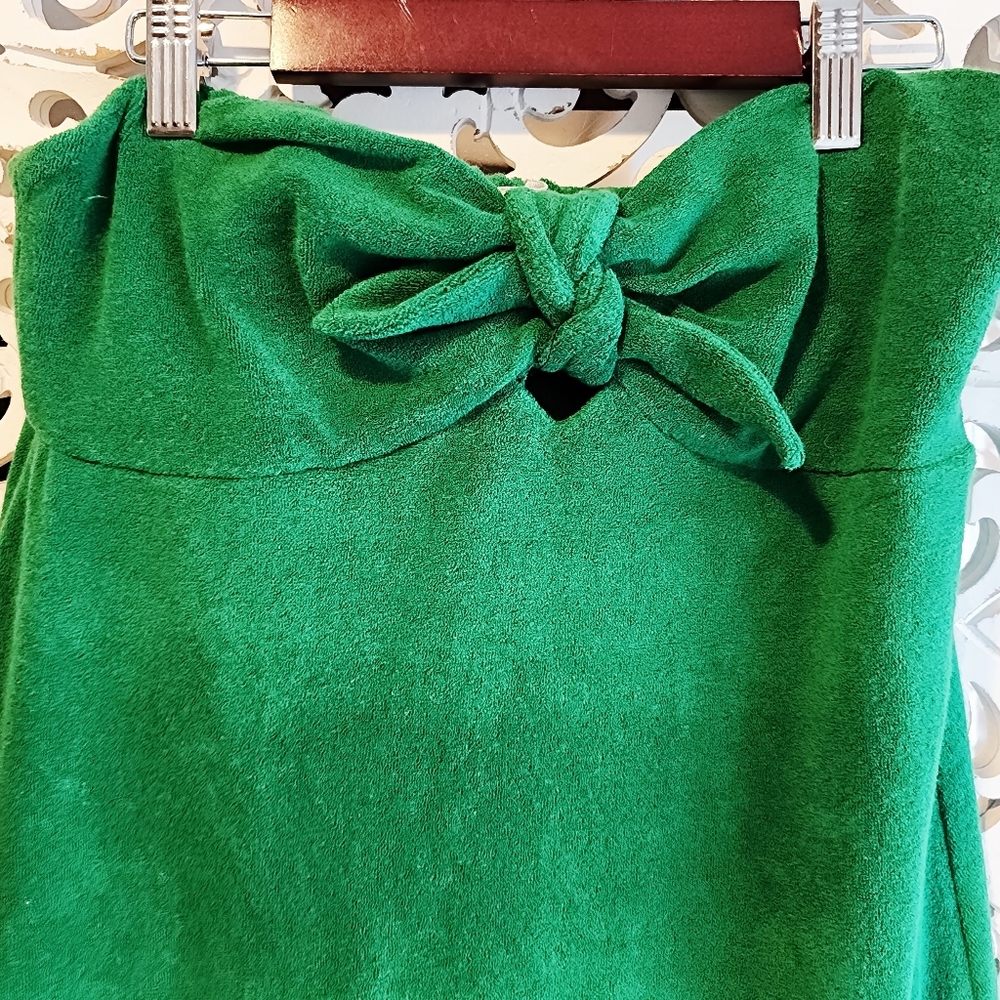 ZIMMERMAN SRRAPPLES MIDI DRESS IN GREEN TERRY CLOTH BELOW KNEE LENGHT SZ 3/LARGE - Picture 11 of 15